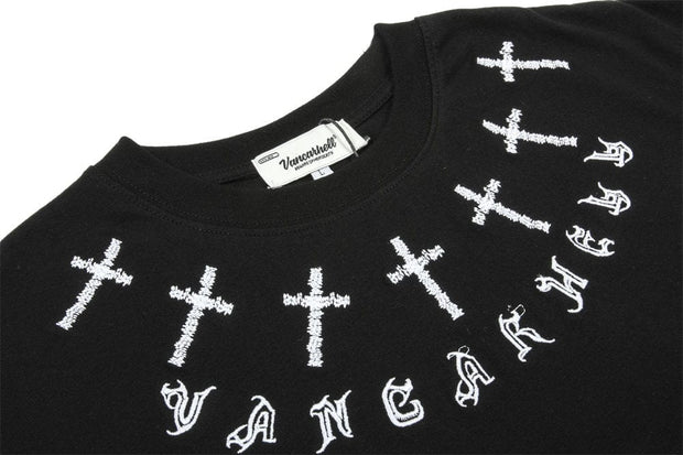 VANCARHELL Gothic Embroidered T-Shirt Streetwear Brand Techwear Combat Tactical YUGEN THEORY