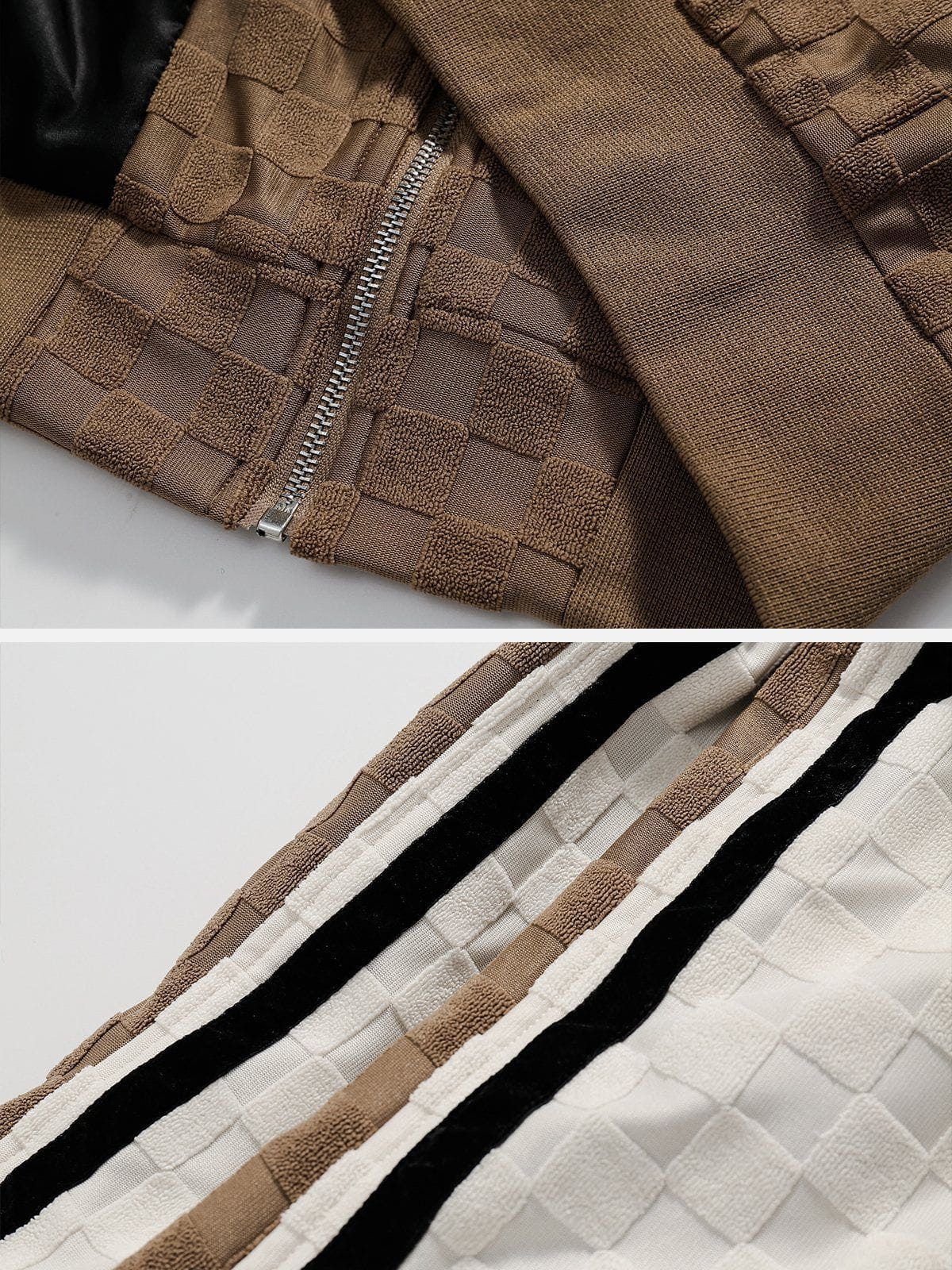 Vintage Contrast Check Varsity Jacket Streetwear Brand Techwear Combat Tactical YUGEN THEORY