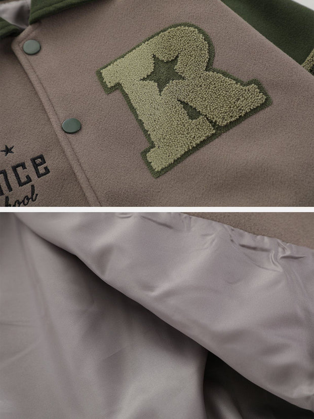 Vintage Polo Collar Varsity Jacket Streetwear Brand Techwear Combat Tactical YUGEN THEORY