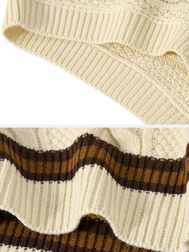 Vintage Preppy Style Knit Sweater Vest Streetwear Brand Techwear Combat Tactical YUGEN THEORY