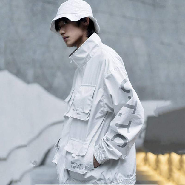 White Techwear Jacket Streetwear Brand Techwear Combat Tactical YUGEN THEORY