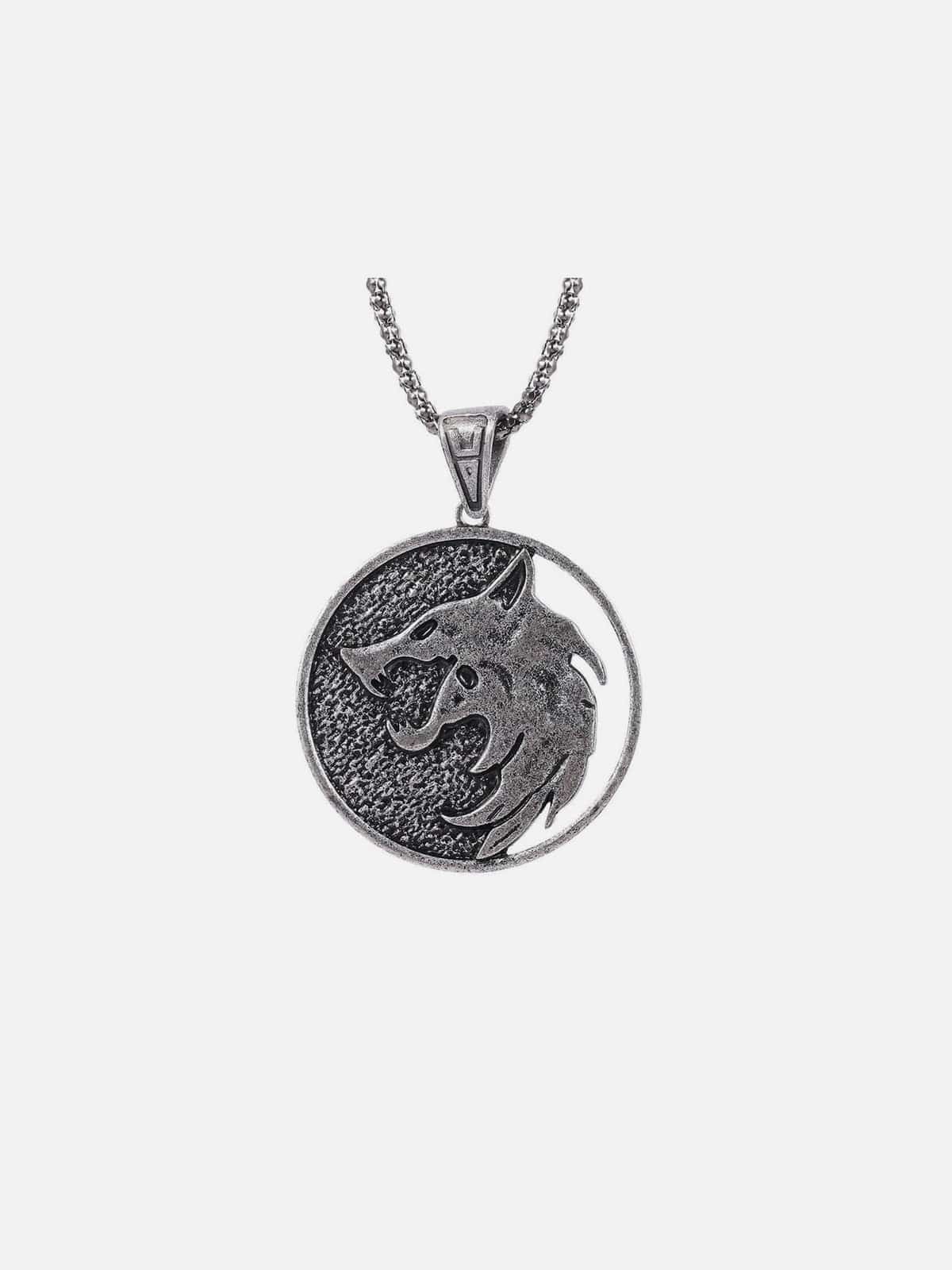Witcher Wolf Head Necklace Streetwear Brand Techwear Combat Tactical YUGEN THEORY