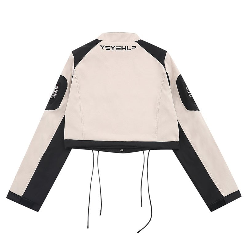 Women Cropped Biker Jacket Set Streetwear Brand Techwear Combat Tactical YUGEN THEORY