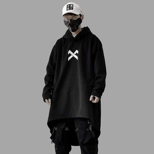 X-11 Longline Hoodie Streetwear Brand Techwear Combat Tactical YUGEN THEORY
