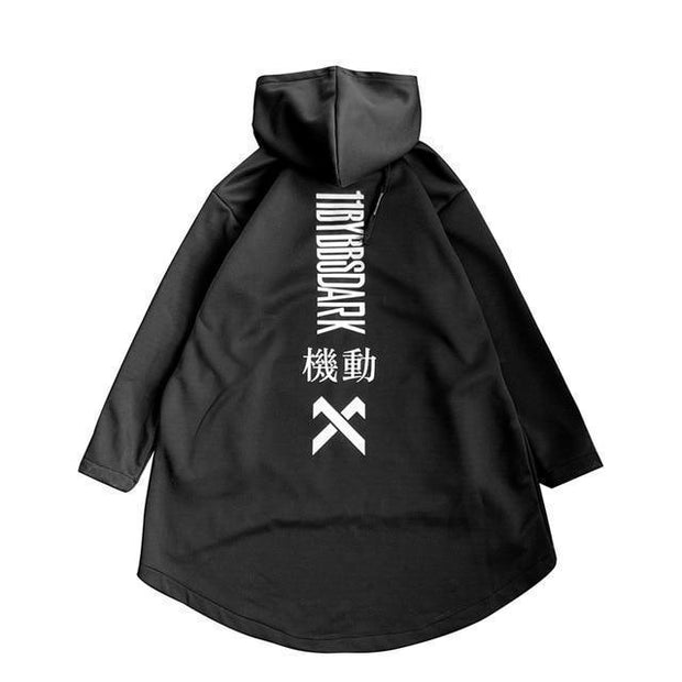 X-11 Longline Hoodie Streetwear Brand Techwear Combat Tactical YUGEN THEORY