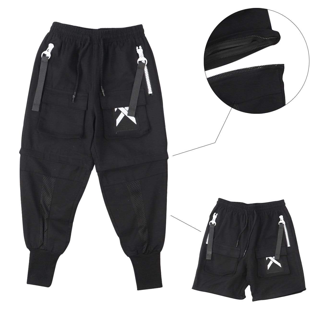 X Dark Zip-up Camo Pants Streetwear Brand Techwear Combat Tactical YUGEN THEORY